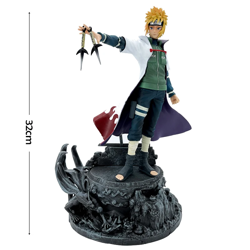 Naruto figura shippuden oversize quarto hokage namikaze minato 24cm pvc  konoha amarelo flash anime ação modelo crianças brinquedos presentes -  AliExpress