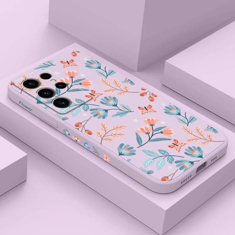 Graceful Flowers Silicone Phone Case Cover
