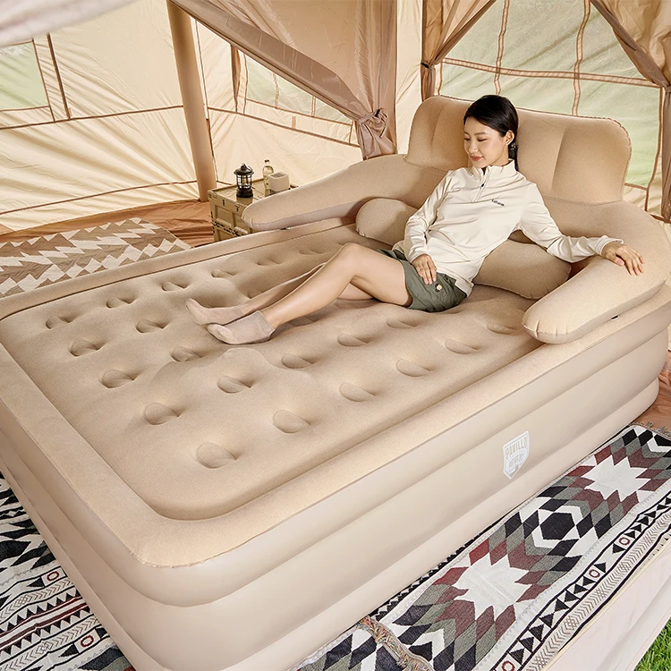 6719N Backrest Inflatable Air Bed Mattress With Built in Pump Custom Double Inflatable Mattress 2