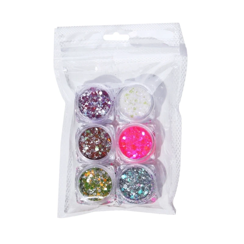 

6 Color Glitter Glitter Sequins Sparkling Diamond Powder for Home