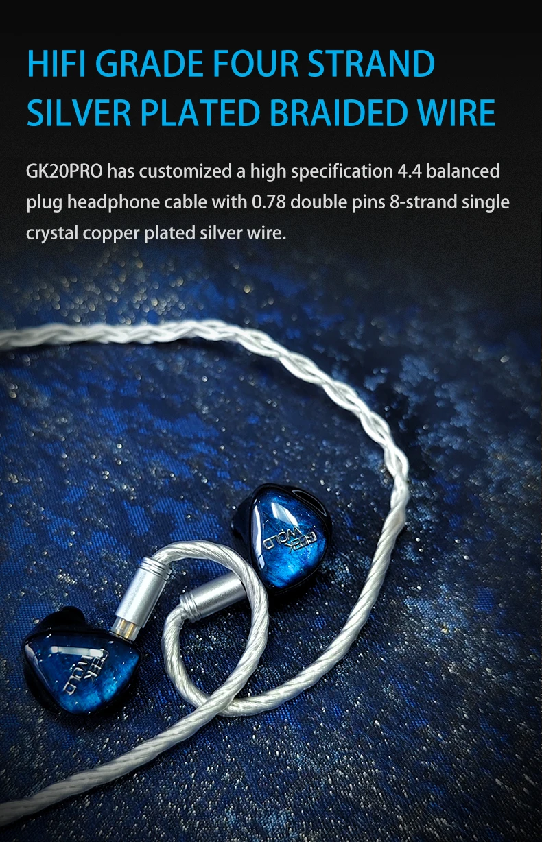 GEEKFLY GEEKWOLD GK20 PRO 3BA+2PZT+Planar+DD IEMs Проводные