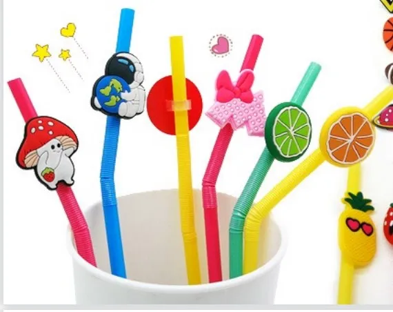 20PCS PVC Cute Straw Topper Plant Fruit Series Straw Charms Banana  Strawberry Kawaii Reusable Disposable Plastic Straw Cover - AliExpress