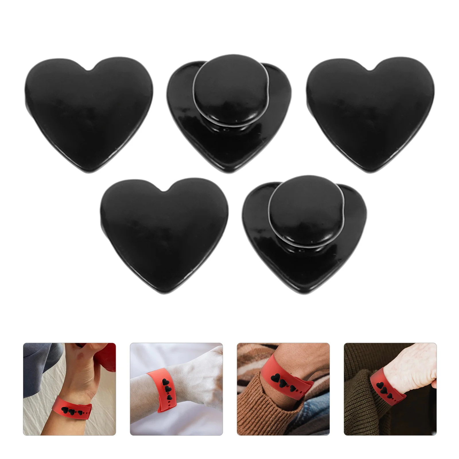 

5 Pcs Strap Decoration Diamond Watch Charms Decorative Heart Nails Band Alloy Stud Watchband Accessories Belt