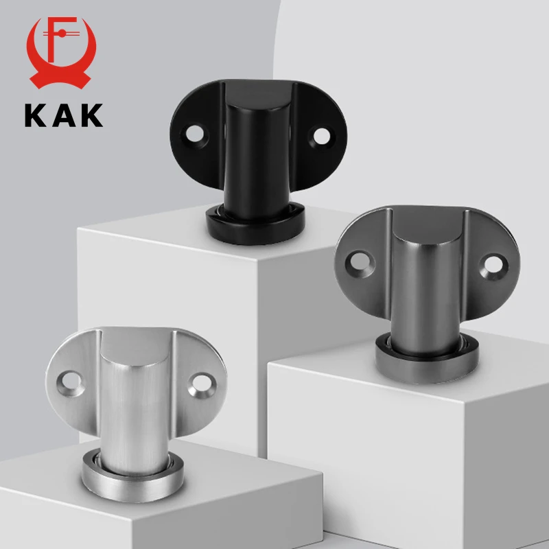 KAK Adjustable Magnetic Door Stopper Nail-free Zinc Alloy Hidden Door Holder Floor Mounted Door Stop Wind-proof Door Hardware