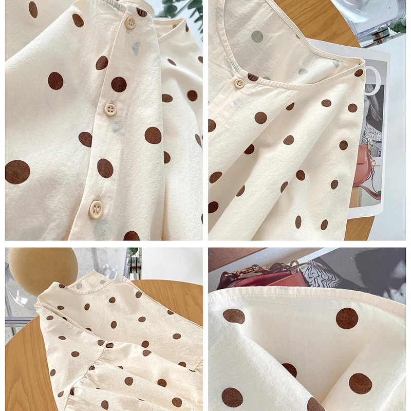 Korean Style Summer O-Neck Half Sleeve Maternity Polk Dot Shirts Plus Size Pregnant Woman Cotton Linen Blouses Pregnancy Clothes