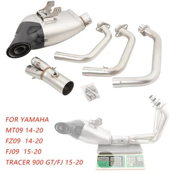 Slip On For Yamaha MT09 FZ09 2014-2020 Motorcycles Exhaust System Escape Muffler Header Mid Link Pipe Stainless Steel MT-09