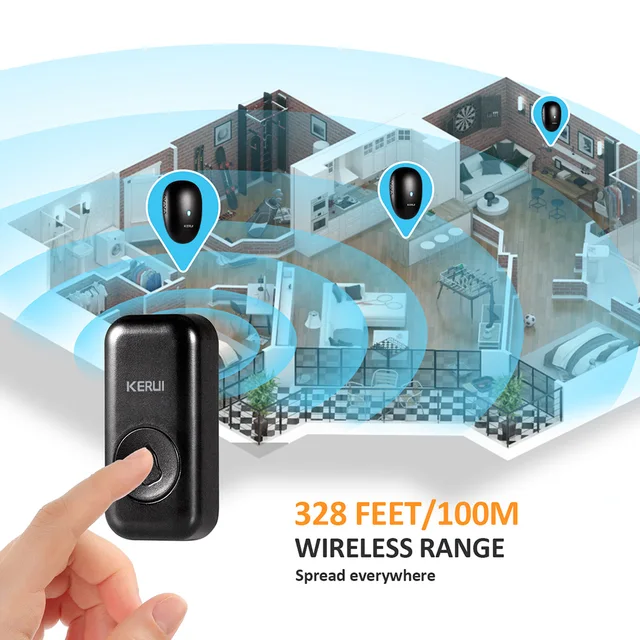 KERUI Doorbell Receiver with Button Smart Wireless Door Bell Welcome Chime with 57 Melodies for Home Security M521 3