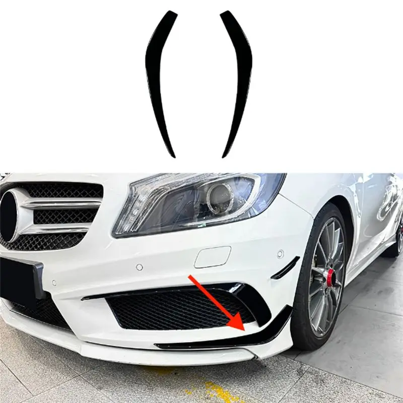 N69R--자동차 앞 범퍼 하단 스플리터 스포일러 안개등 스포일러 트림 A 클래스 W176 AMG 2013-2015 B,자동차 앞 범퍼용