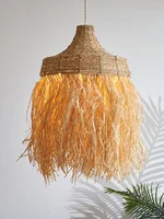 New Design Handmade Woven Wabi Sabi Rattan Grass Thailand Japanese Simple Natural Australia House Popular Pendant Lamps Lights 1