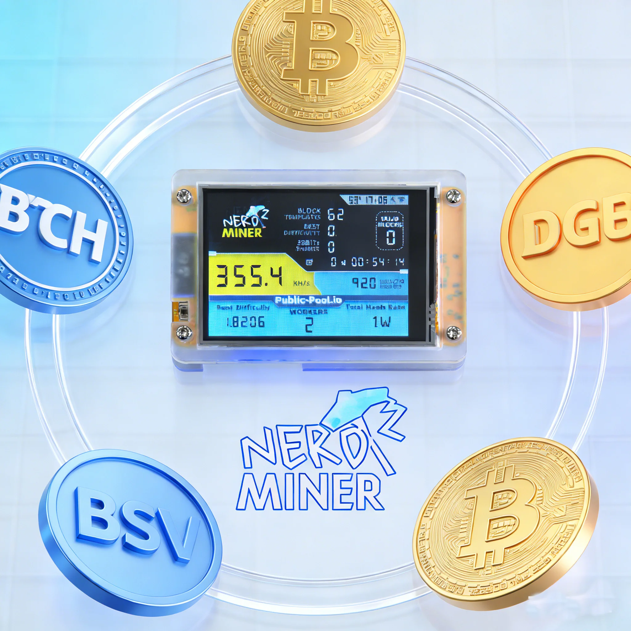 2026 NerdMiner V2 solo miner Bitcoin Mining Device – Minerador de BTC BSV  354K | Silent Crypto ASIC Miner with 2.4G WiFi - AliExpress