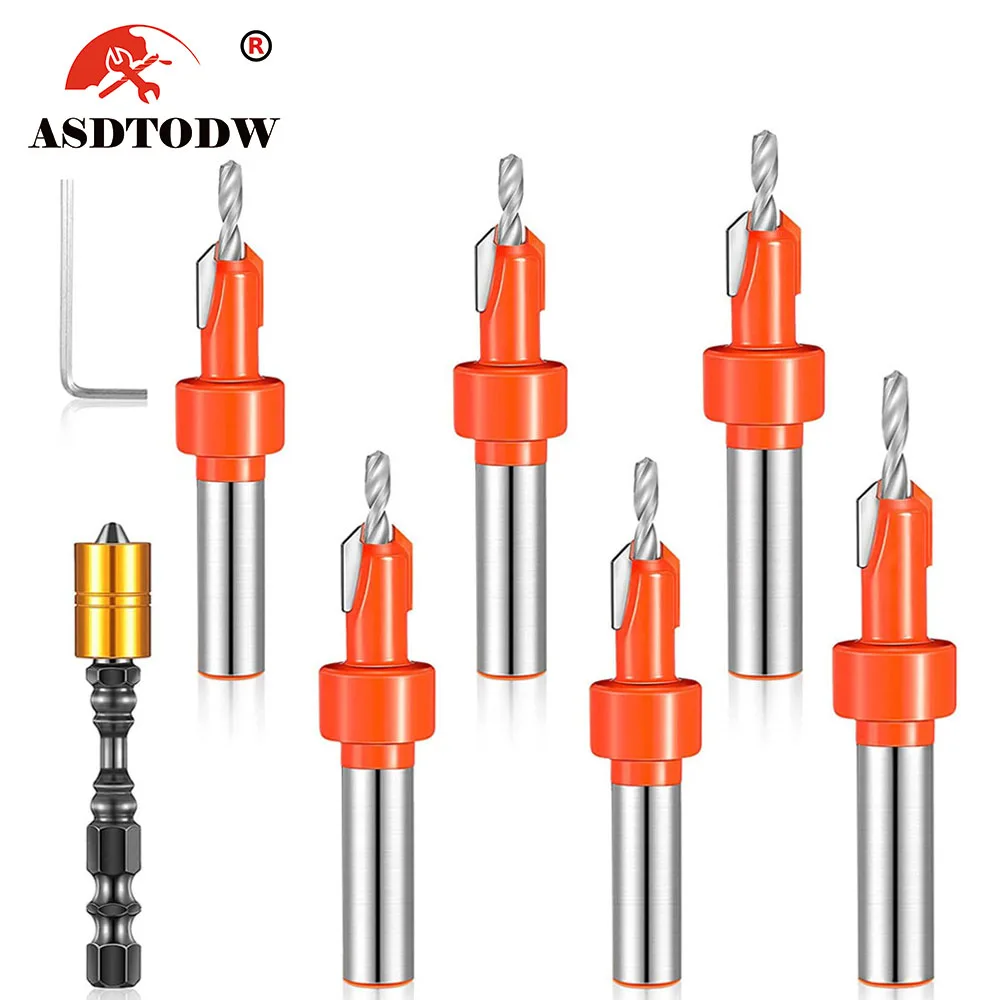 

Countersink Drill Bit Set Woodworking Drill Bit Set Woodworking Chamfer Drill Counterbore Pliot Hole Cutter Screw Hole Drill