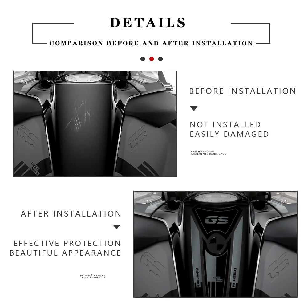 Adesivi 3D Resinati Per BMW R 1250 GS E GS Adventure Triple Black 2021-2024 - Protezione Da Graffi E Urti - Foto 2