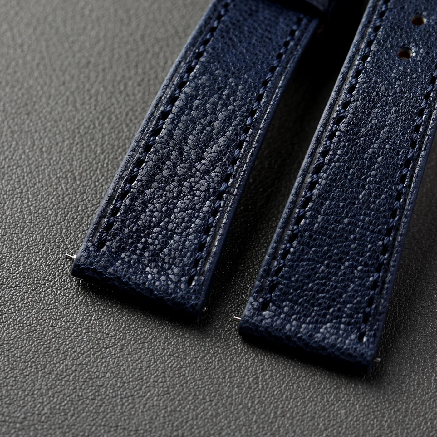 Ultra-Thin Deep Blue Genuine Leather Sheepskin Strap - Vintage Quick Release Bracelet, S/M Size
