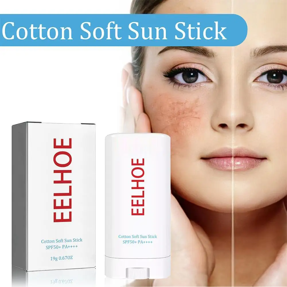 

Cotton Soft Sunscreen Stick Natural Concealer UV Protection Skin Sunscreen Stick SPF 50+ Sunblock Skin Protective Cream