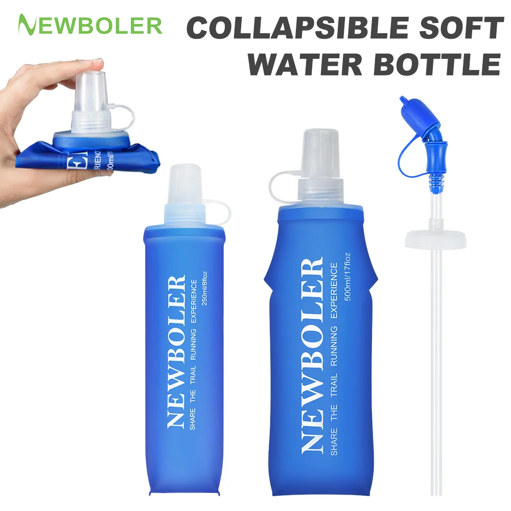 NEWBOLER 250ml 500ml 물병 TPU 접이식 소프트 플라스크 스포츠 ..
