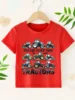 Summer Tractor Print Pattern Boys Girls Short Sleeved Children's T-shirt Round Neck Breathable Comfortable Casual T-shirt 5