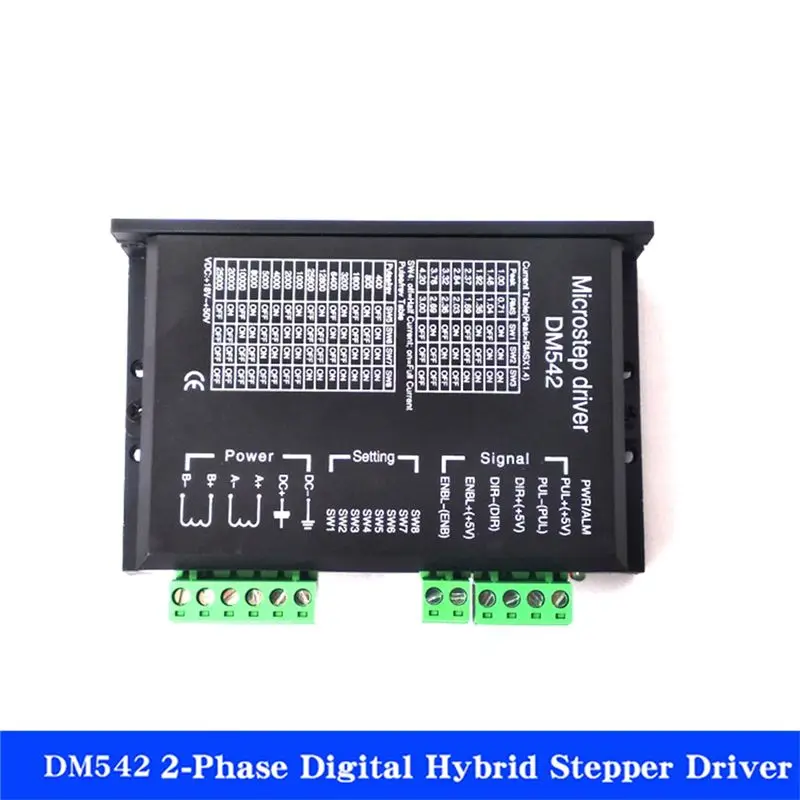 AEE3-DM542 마이크로스텝 드라이버 모터 드라이버 스테퍼 모터 컨트롤러 2상 20-50V DC 최대 4.2A 17, 23 스테퍼 모터용