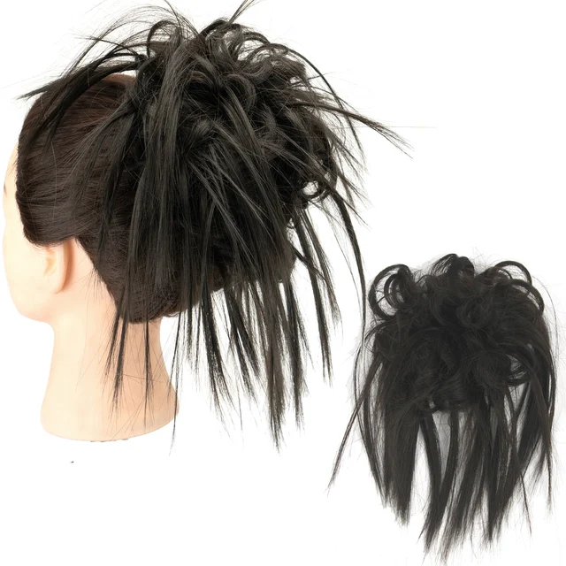 Chignon synthétique en désordre, faux chouchous, Extension de cheveux bouclés, queue de cheval, Chignon, bandeau, chignons pour femmes 1