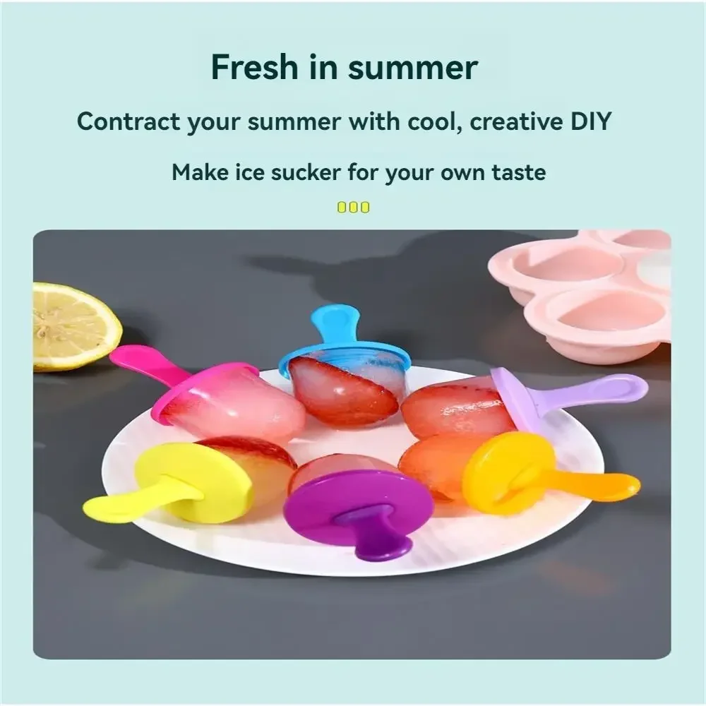 Description Picture 6 of item7 Holes Ice Cream Mold Children's Popsicle Mold Food Supplement Box Silicone Ice Tray Ice Lolly Mold Fruit Shake Accessories