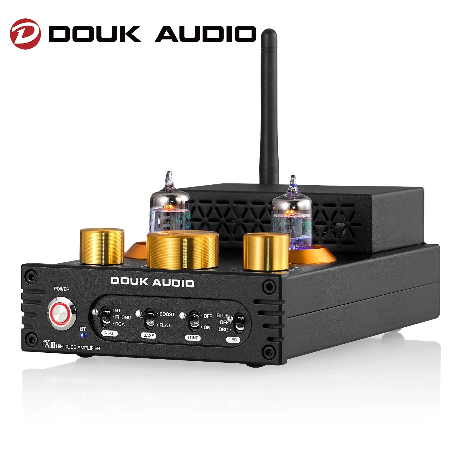 Douk Audio X1 Hifi Ge5654 Vacuum Tube Amplifier Bluetooth 5.0 Receiver Mm  Phono Amp For Home Turntables Power Amp Aptx-hd 160w*2 - Home Theater  Amplifiers - AliExpress