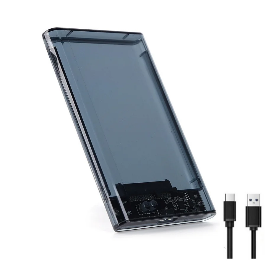 Transparent HDD Case Caddy Box HDD Enclosure 2.5 SSD SATA To USB 3.0 Type-C 3.1 Adapter External Hard Drive Box external hard drive case