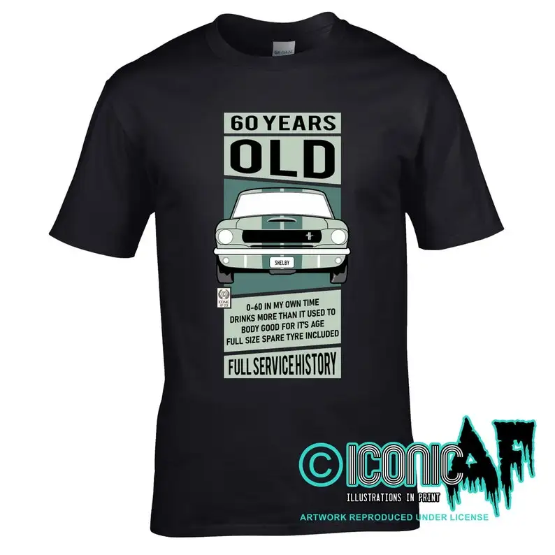 Targa Personalizzata Divertente 60 Anni Anni Anni 1960'S American Mustang Us Vintage Car Illustration 60Th Birthday Gift Men'S