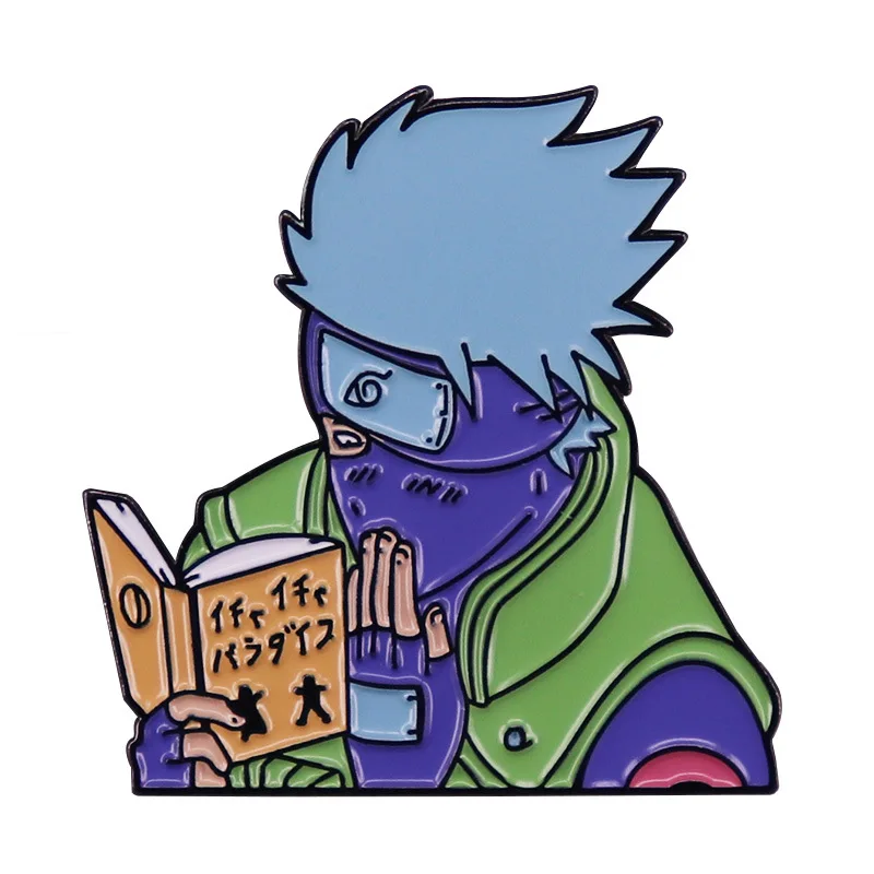 

Anime NARUTOS Hatake Kakashi Icha Icha Paradise Cosplay Costume Props Metal Badge Lapel Pin Alloy Backpack Brooch Accessories