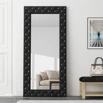 Black Crystal Tufted Mirror 1