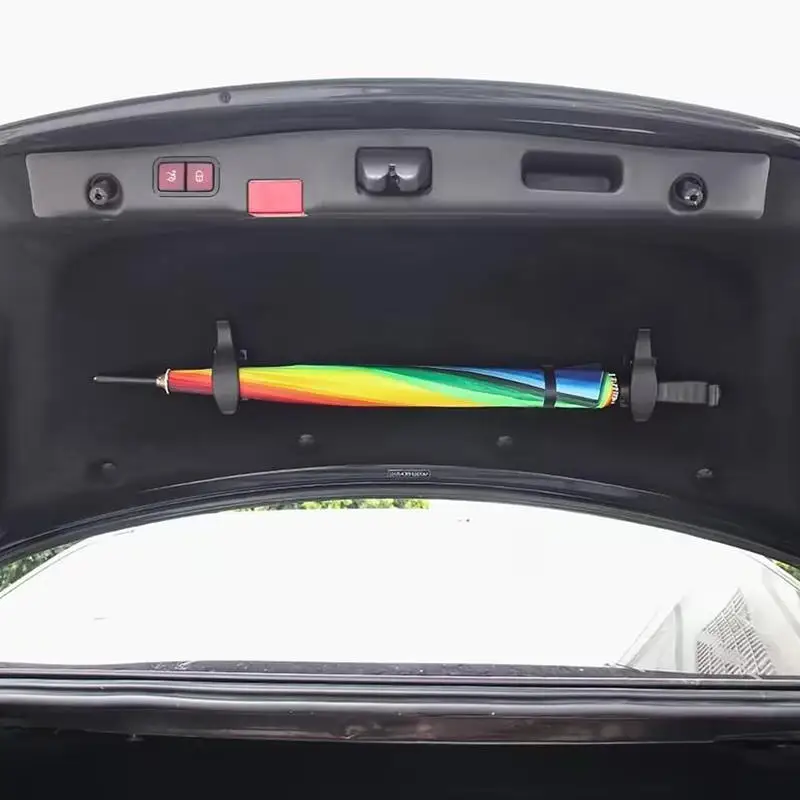 2 Pezzi Ganci Portaombrelli per Auto, Clip Organizzatore Ombrelli per Sedile Posteriore e Bagagliaio in ABS, Accessorio Universale per Auto - Image 2