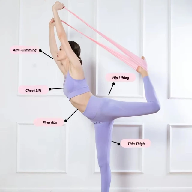 Portable Elastic Fitness ResistanceBand for Yoga Pilates Home Strength Training Stretch Band for Athletic Tension Exercises 6