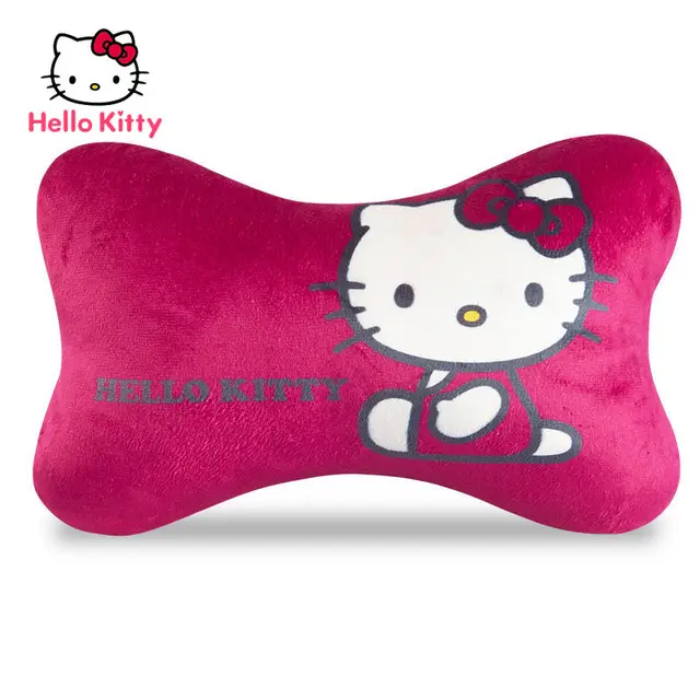 TAKARA TOMY Hello Kitty Cute Car Headrest Neck Pillow Winter Warm Plush Car Pillow 2
