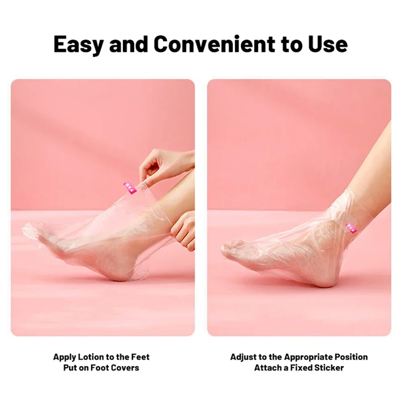 100pcs Disposable Foot Mask Hydrating Socks Pedicure Hand Feet Cover Lotion Foot Film Prevent Infection Chapped Feet Care