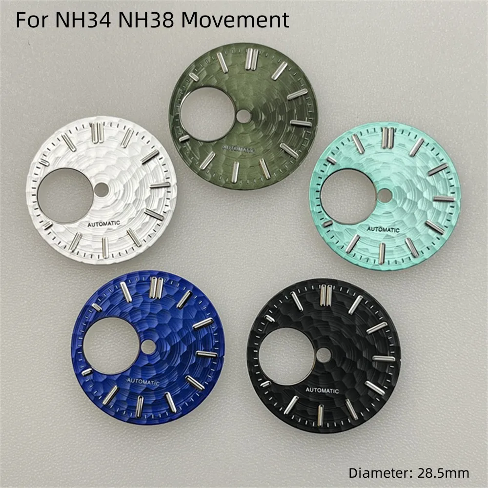 NH34 Dial 28.5MM Green Luminous Watch Dial for NH34 NH38 Movement Mechanical Watch Accessories