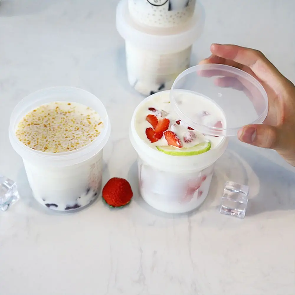 Breakfast Fruit Oat Yogurt Salad Cup With Lid Food Storage Box Fitness Fat-Reduced Bowl Fruit Cup Dessert Cup 2