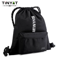 TINYAT Large Capacity Waterproof Drawstring Backpack for Men and Women, Lightweight Polyester Travel and Fitness Sports Bag 1
