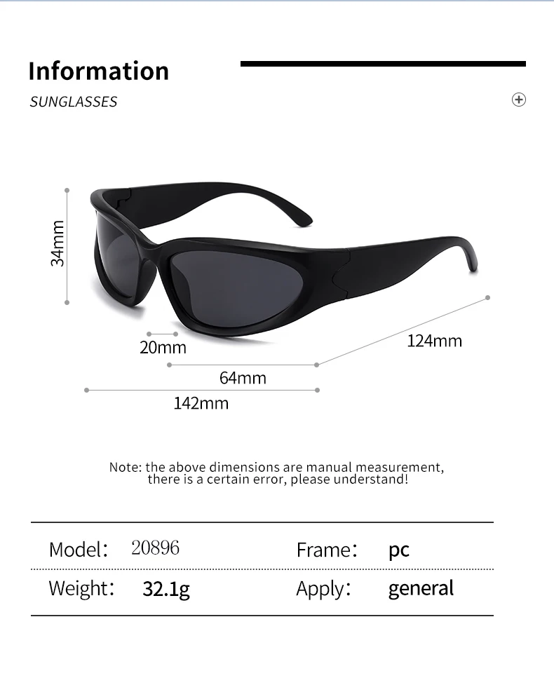 1/2/3PCS New Futuristic Y2k Hot Girl Sunglasses Cycling Punk Sports Car Sunglasses For Women 20896