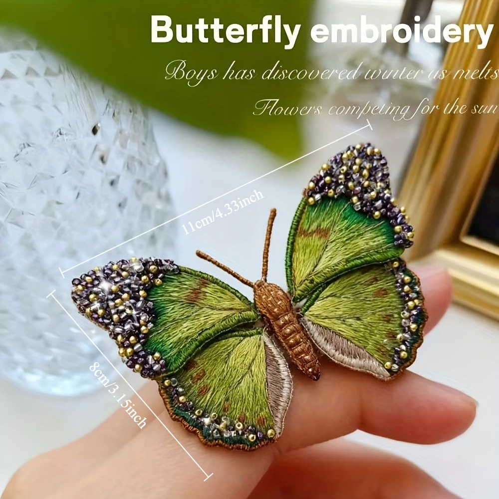 Elegant 3D Butterfly Beaded Embroidery Craft Kit with Video Tutorial