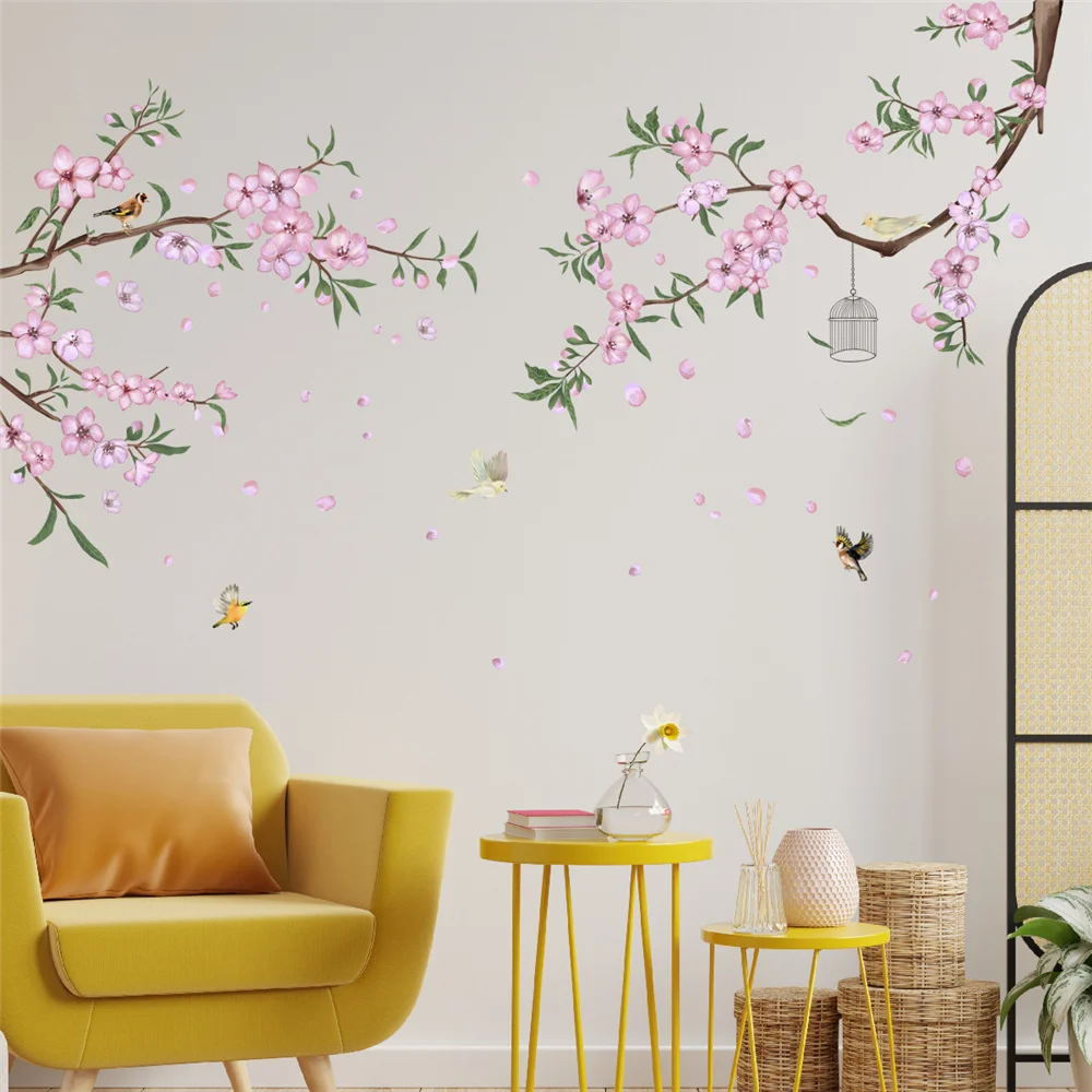 Autocollant mural arbre, autocollant, arbre de vie, arbre de chambre à  coucher, racines, oiseaux volants, décoration de maison, grand arbre,  A7-006 - AliExpress