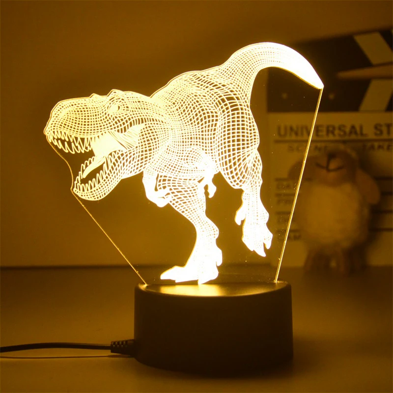LED Table Lamp 3D Acrylic Dinosaur Bear USB Powered Night Light Wedding Decoration I Love You Night Lamp Christmas Birthday Gift