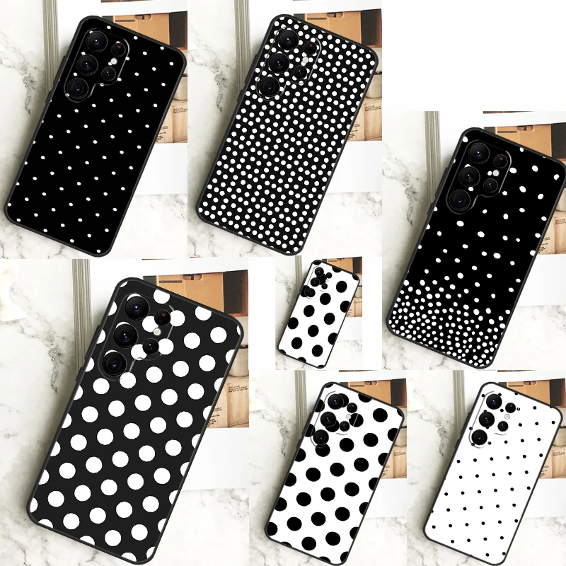 Chic Black and White Polka Dot Phone Case Cover