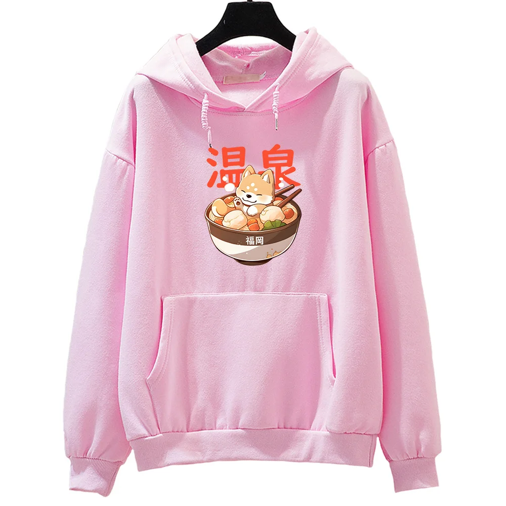 

Shiba Inu Enjoying Ramen Cute Animal Print Hoodie Prevalent Women/men Clothes Fall Winter Fleece Pullover Casual Sweatshirt