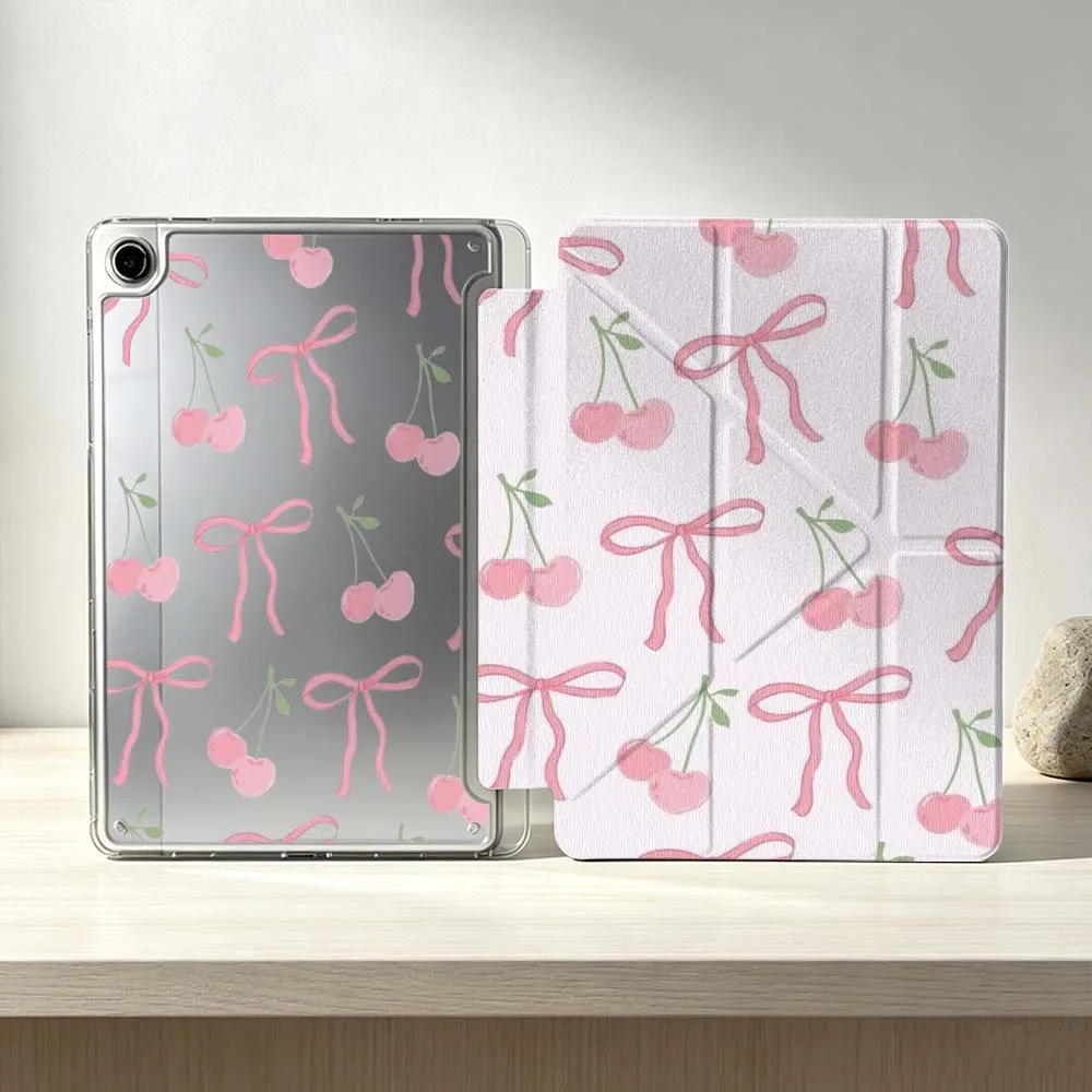 Artistic Pink Bow Cherry Soft Tablet Case