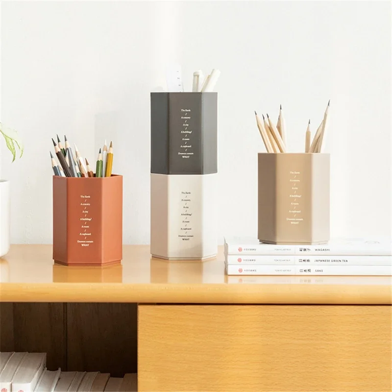 Pen Holder Pen And Brush Holder Desk Organizer Brush Holder Creative Hexagonal Pen Holder