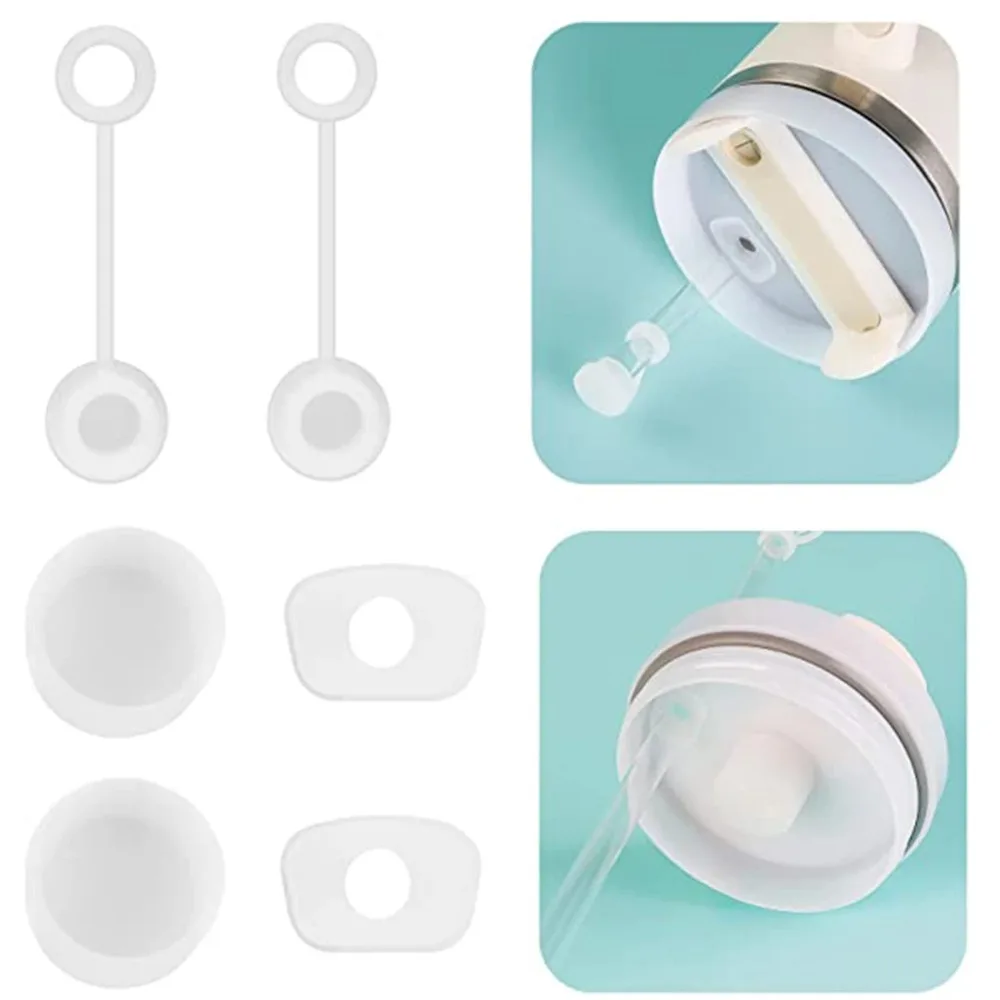 Description Picture 4 of item6pc Silicone Spill Proof Stopper for Stanley Cup 2.0 40oz/30oz Tumbler Reusable Straw Cap Leakproof Plug Set Drinking Accessorie