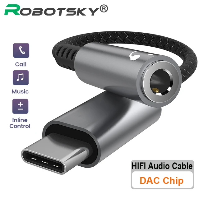 USB-C to 3.5MM Audio Jack Headphone Adapter, Hifi DAC