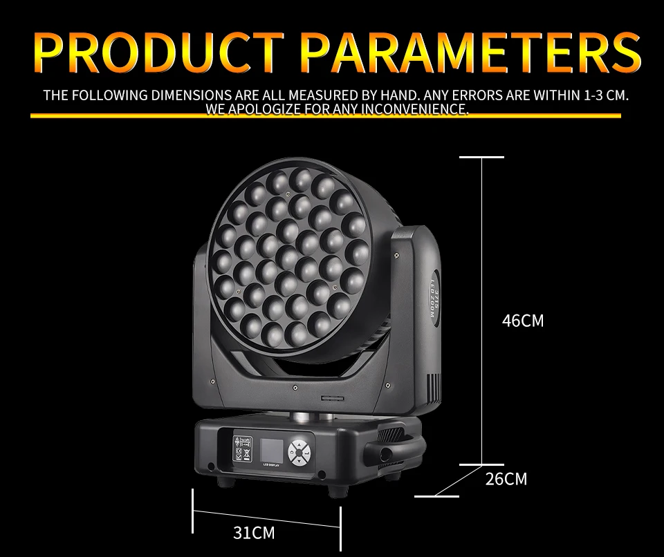 Professional RGBW 37x15W Moving Head Wash Light 4in1 Rainbow Effect DMX Bar Wash