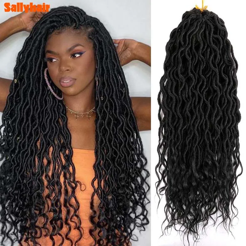 

Synthetic Bohemian Faux Locs Curly Crochet Braid 20inch 24 Strands Ombre Braiding Extensions Crochet Hair for Black Women
