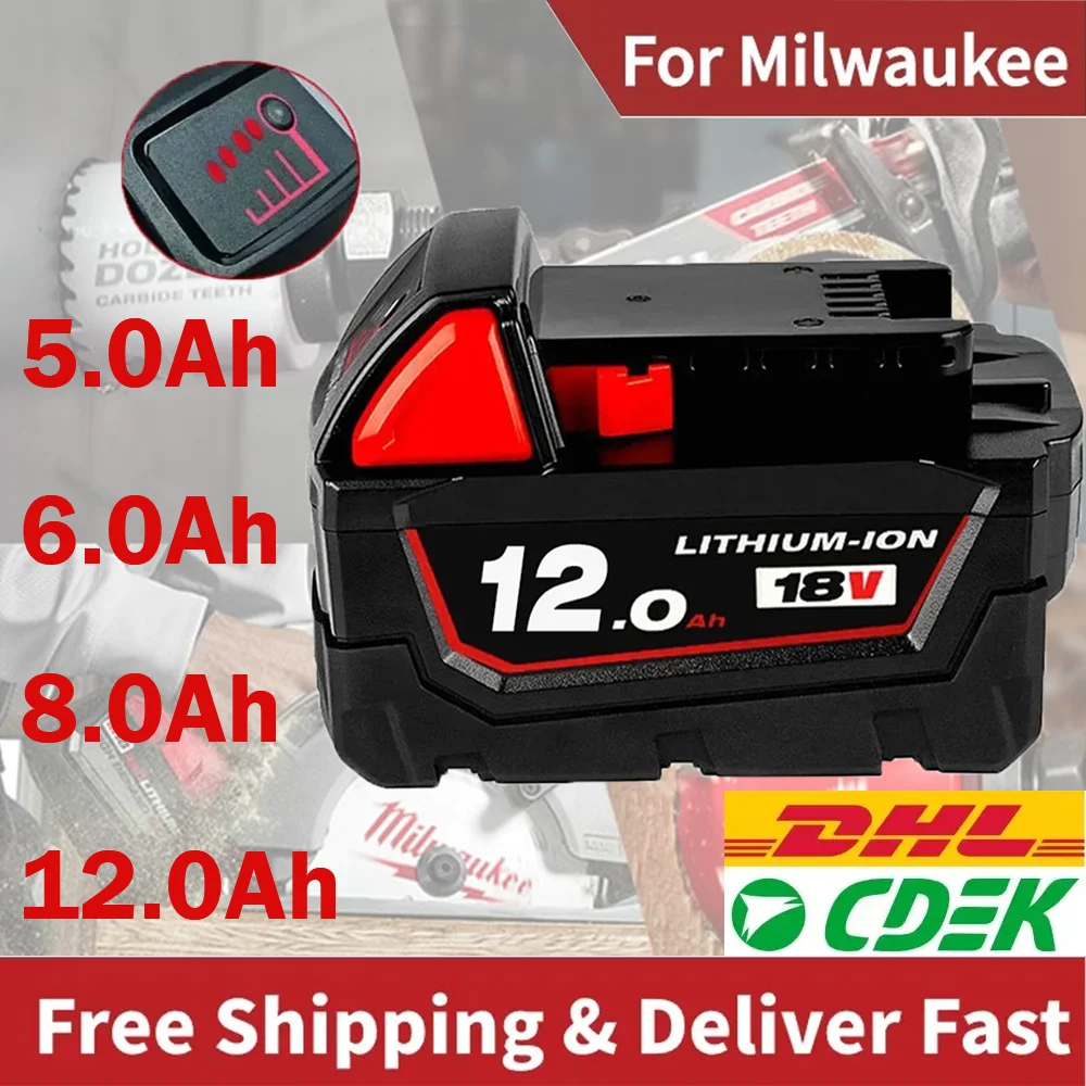 

18V For Milwaukee 6.0Ah/9.0Ah M18 XC Lithium Battery 48-11-1860 48-11-1850 48-11-1840 48-11-1820 Power Tools Battery Charger
