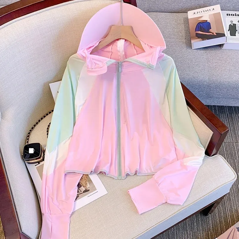 

2024Summer New Sun Protection Clothing Coat Women Thin Breathable Snti-Ultraviolet Ice Silk Sunscreen Jacket Cardigan Female Top