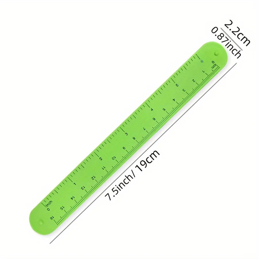 Silicone Wristband Ruler Slap Bracelets Bands Snap Bands 6pcs ruler set drawing ruler